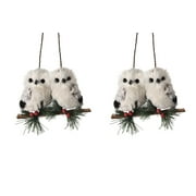 Regency Mountain Grey Owl Couple Ornament Set of 2
