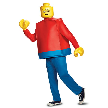Mens Deluxe Lego Guy Costume Standard Size