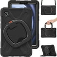 thumbnail image 2 of Case for Samsung Galaxy Tab A9 8.7 inch, 360 Degree Rotating Hand Grip Shockproof Cover with Shoulder Strap, Black, 2 of 7