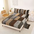 thumbnail image 2 of Homewish Vintage Stripes Queen Sheets,Abstract Grunge Queen Sheet Sets,Brown,4-Piece,1 Flat Sheet, 1 Fitted Sheet and 2 Pillowcases, 2 of 6