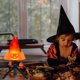 thumbnail image 1 of Halloween Pumpkin Flame Lamp Decoration Ornaments LED Simulation Fire Pot With Chain Bracket Two In One, 1 of 5