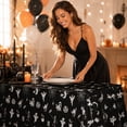 thumbnail image 2 of Sulaicai Halloween Disposable Plastic Tablecloth, 54" x 108" Pumpkin Ghost Skull Pattern Rectangular Table Cover, Waterproof Table Cloth for Holiday Party Decorations, 2 of 5