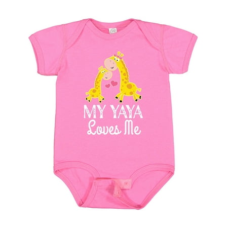 

Inktastic My Yaya Loves Me Giraffe Boys or Girls Baby Bodysuit