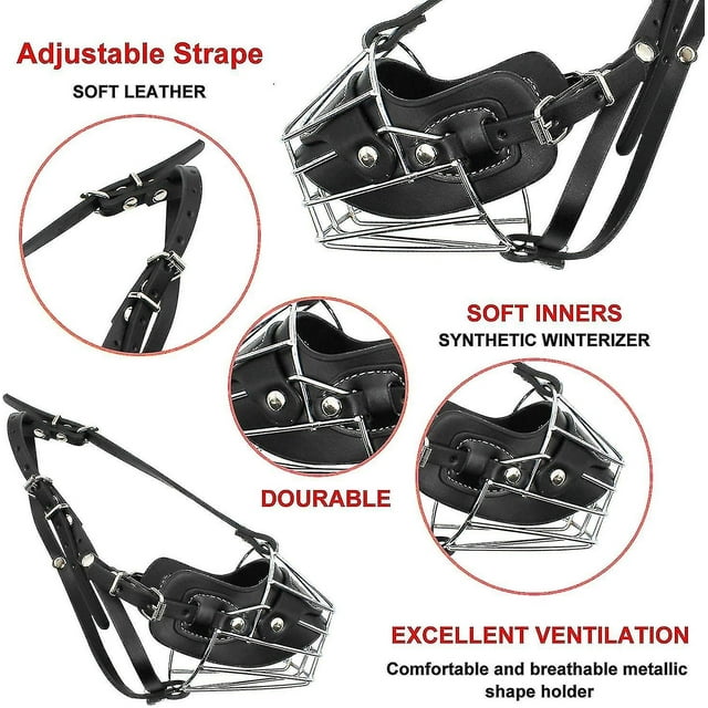 Super Metal Muzzle Dog Muzzles Leather Muzzle For Large Dogs