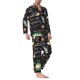 thumbnail image 2 of Balery Vegetable Quiche Pijama para Hombre de Dos Piezas con Manga Larga, Conjunto de Dormir y Descanso Suave con Bolsillos-Small, 2 of 7