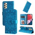 thumbnail image 3 of Dteck for Samsung Galaxy A13 Case, PU Leather Flip Wallet Case with Cart Slot Wrist Strap and Kickstand Shockproof Protective Case for Samsung Galaxy A13 6.6 inch 2021 Ladies Girls Women Men, Blue, 3 of 14