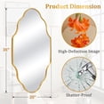 thumbnail image 4 of Fahomiss Modern 20" x 36" Scalloped Wall Mirrors - Bathroom Wall Mounted Mirrors for Wall Art Decor, Home Mirrors for Wall W/ Aluminum Frame for Bedroom & Living Room,Rose Gold, 4 of 12