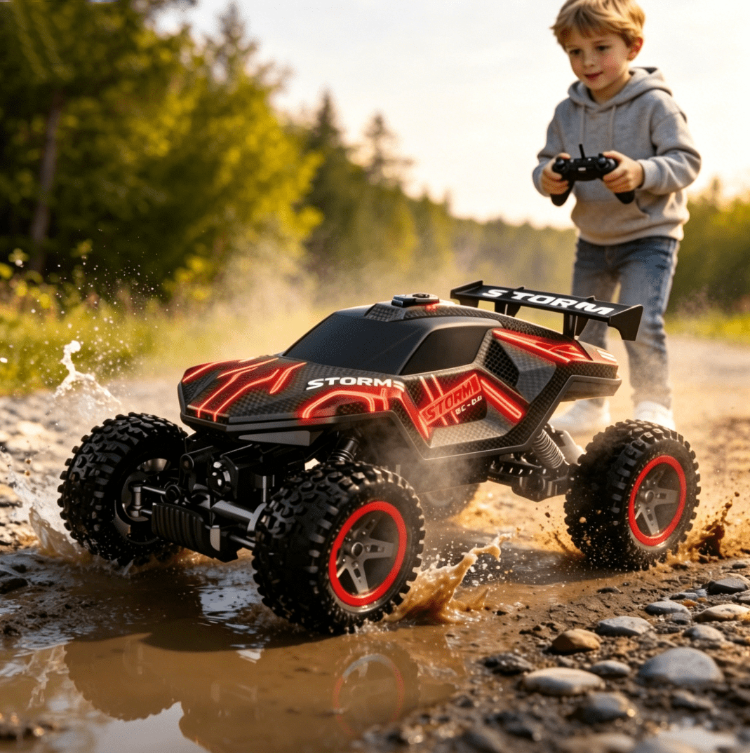 HNH RC Car for Kids, Monster Truck Remote Control Cars 60 Min Play, 25+Km/H Off-Road RC Car Gifts for Boys Girls Ages 3+