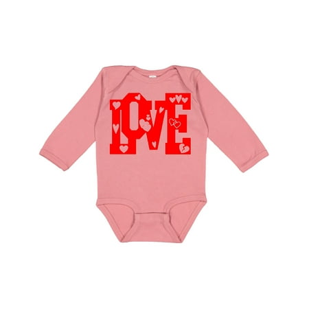 

Inktastic Valentine’s Day Love with Hearts Gift Baby Boy or Baby Girl Long Sleeve Bodysuit