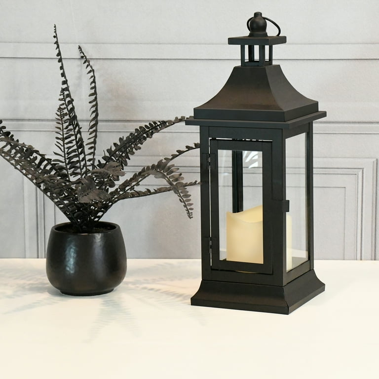 Battery Operated Decorative Lanterns w/ LED Candle - LumaBase