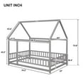 Full Size Montessori House Bed with Safety Features, Low Floor Cabin