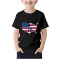 thumbnail image 3 of MKOSPLRT Trendy 4th of July Kids T-Shirt, American Flag Graphic Tees Crew Neck Short Sleeve Top for Boys Girls Black 10-11Years, 3 of 6