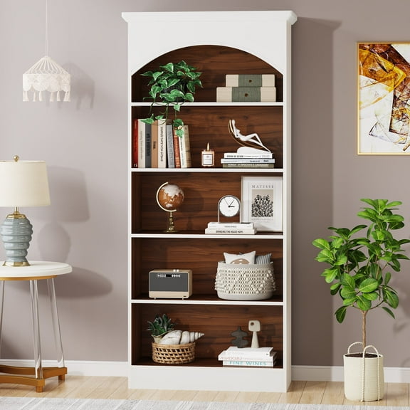 Tribesigns 5-Tier Bookcase,70.9" Tall Free-standing Bookshelf with storage shelves for Living Room, Bedroom, White