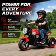 thumbnail image 4 of FUPOJH 12V 3 Wheel Kids Electric Motorcycle, Ride On Car with Bluetooth Music,AUX,USB,Red, 4 of 10