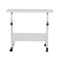 thumbnail image 1 of Small Table with Wheels, P2 15MM Chipboard Steel Tray Table, Adjustable Desk, Portable 360 Degree Rotation Rolling Desk Supports Up to 30 lbs for Drawing, Writing, Drafting, or Doing Homework, Q2787, 1 of 7