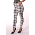 thumbnail image 6 of Sculpting Treggings With Faux Leather Belt - White, Sage Plaid, 6 of 9