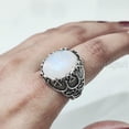thumbnail image 5 of Rainbow Moonstone Mens Ring, Natural Blue Fire Rainbow Moonstone, Silver Jewelry, 925 Silver Ring, Birthday Gift, Heavy Mens Ring, Arabic Design, Ottoman Style Ring, Christmas, Turkey Mens Signet Ring, 5 of 8