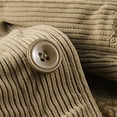 thumbnail image 2 of Mens Sherpa Lined Cargo Jacket Turn Down Collar Work Coat Button Down Winter Multi Pocket Trucker Jacket, 2 of 7