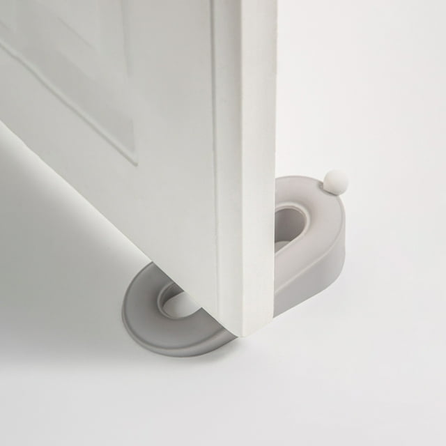 Uklsqma Butée de Porte Supérieure Anti-Collision / Butée de Porte Coupe-Vent à Carte d'Aspiration / Installation Sans Perçage / Réduction de Bruit / Bas à Friction / Jaune Bleu Gris / Usage Domestique Bureau
