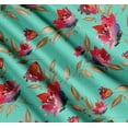 thumbnail image 3 of Soimoi Cotton Voile Fabric Flower & Leaves Watercolor Fabric Prints By Yard 56 Inch Wide, 3 of 7