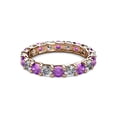 thumbnail image 2 of Amethyst and Diamond 3.4mm Eternity Band 2.47 cttw to 3.05 cttw in 14K Rose Gold.size 4.5, 2 of 8