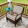 thumbnail image 4 of Outdoor Patio Cushion Covers 4 Pack Light Brown Buffalo Check Plaid Patio Chair Cushion Covers with Ties and Zipper Farmhouse Style Waterproof Outdoor Seat Cushion Covers for Patio Furniture 22"x20", 4 of 9