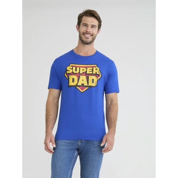 Men's and Big Men's Father's Day Super Dad Graphic Tee Shirt from Way to Celebrate, Sizes S-3XL