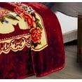 thumbnail image 4 of Chezmoi Collection Heavy Thick Korean Style Faux Mink Blanket Single Ply 9 Lbs, Reversible 750GSM Thick Silky Soft Plush Raschel Mink Blanket, 85" x 95" Asia King Size, Red Rose, 4 of 9