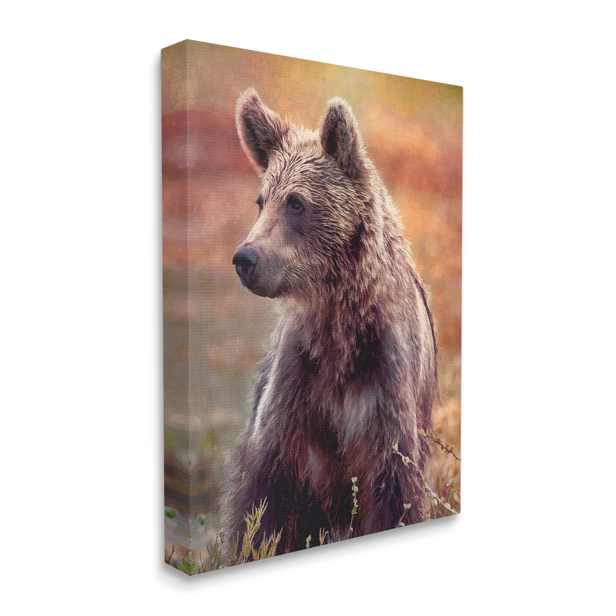 Stupell Industries Majestic Baby Bear Warm Sunlit Forest Habitat Photograph Gallery Wrapped Canvas Print Wall Art, Design by Alpenglow Workshop