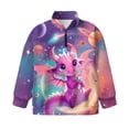 thumbnail image 4 of Uorisanigo Girls Half Zip Sweatshirt Kids Universe Dragon Long Sleeve Zipper Sweatshirt Fall Spring Outfits Clothes Athletic Pullover Tops Lightweight Hoodies No Hood, Size 5-6, 4 of 7