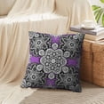 thumbnail image 3 of LALILO Throw Pillow Covers Damask Colorful Floral White Black And Gray Cushion Cover 18" x 18", 2 Pack, 3 of 6