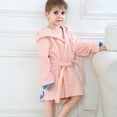 thumbnail image 4 of ATOGUTA Boys Girls Robes Cute Fleece Robe Soft Hooded Bathrobe Pajamas Sleepwear Pink, Size 1T-6, 4 of 5
