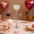 thumbnail image 5 of Cheapark Exquisite Crystal Flower Candle Holder With Gold Base - Elegant Gift Romantic Decor For Home Any Space Valentine's Day Per fect, 5 of 6