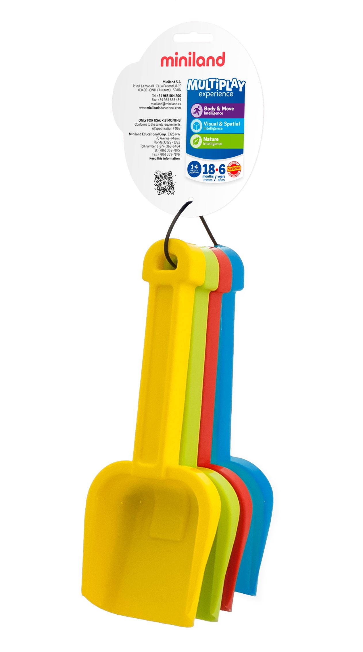 MINILAND EDUCATIONAL SHOVELS SET OF 4