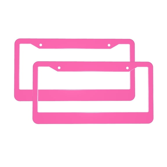 A Pair Of License Plate Frame Sunscreen Corrosion Resistant Rust 12.3×6.3in With Accessories Suitable For Any Car Hotpink