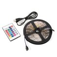 thumbnail image 1 of Tira de luces LED RGB 5050 USB de 5 m y 5 V para retroiluminación de TV con control remoto de 24 teclas (sin toma de agua), 1 of 13