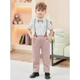 thumbnail image 5 of CARETOO Toddler Boy Clothes Sets Dress Shirt Bowtie Suspender Pants Formal Outfit Cotton Fabric, 5 of 10
