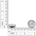 thumbnail image 4 of Gem Stone King 925 Sterling Silver Ring Checkerboard Garnet Blue Moissanite (2.12 Cttw) (Size 6), 4 of 4