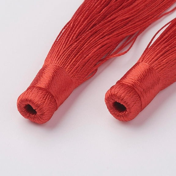 10 strand Nylon Tassels Big Pendant Decorations Red 120x10mm Hole: 5mm