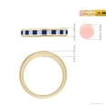 thumbnail image 6 of ANGARA Natural Channel Square Sapphire and Diamond Half Eternity Ring in 14K Yellow Gold for Women (Size-2mm) | September Birthstone, Anniversary, Jewelry Gift for Women | Natural Blue Sapphire Ring, 6 of 10
