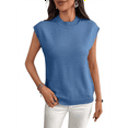 thumbnail image 2 of Women'S Crew Neck Sleeveless Sweater Blue L, 2 of 7