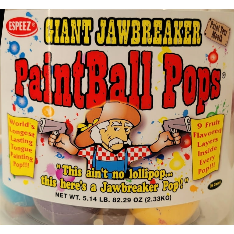 Espeez Giant Jawbreaker Paintball Pops, 36 Count, 82.29 oz, Fruity