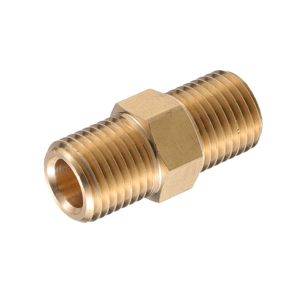 Unique Bargains Pressure Washer Connector Fitting 13mm G1/4" Adapter Brass Screw Hose Connector Brass Copper Tone