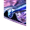 thumbnail image 5 of Chaqueta metálica brillante con capucha holográfica para mujer Inspire Chic, de manga larga, con cremallera, en azul y púrpura, 5 of 5