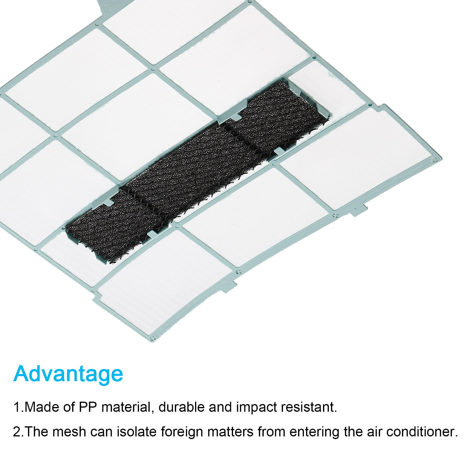 Uxcell 11.42 x 10.24 Plastic Air Conditioner Air Filter Screen  Replacement for HVAC Blue Black 