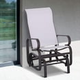 thumbnail image 3 of Outdoor Glider Chair, Gliders for Outside Patio with Smooth Rocking Mechanism & Stable Construction, Glider Rocking Chair for Backyard Poolside Garden Deck Balcony, White, 3 of 13