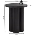 thumbnail image 2 of Round Fluted End Table, 17.7'' Mid Century Modern Side Table, Circle Bedside Tables Drink Table Wood Nightstand for Small Spaces, Living Room, 2 of 10