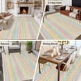 thumbnail image 5 of Colorful Striped Area Rugs 5'x8', Washable Small Throw Rugs for Classroom Bedroom, Modern Farmhouse Vertical Stripes Burlap Indoor Outdoor Rug Non-Slip Low Pile Carpet Runner Reversible Floor Mats, 5 of 8