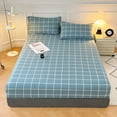 Cotton Fitted Sheet with Elastic Bands Non Slip Adjustable Mattress