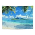 thumbnail image 5 of Fenyluxe Ocean Beach Tapestry Wall Hanging Tropic Paradise Coconut Palm Tree Hawaiian Sea Wave Cool Seaside Sunset Waves Nature Decor For Dorm Bedroom Living Room Painting, 5 of 6
